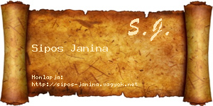 Sipos Janina névjegykártya