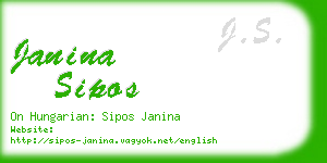 janina sipos business card